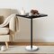 Modern Black Side Table with Marble Base, 15.6" Square Tall End Table